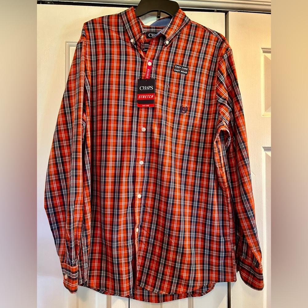 NWT CHAPS Men’s Long Sleeve Dress Shirt Size Large